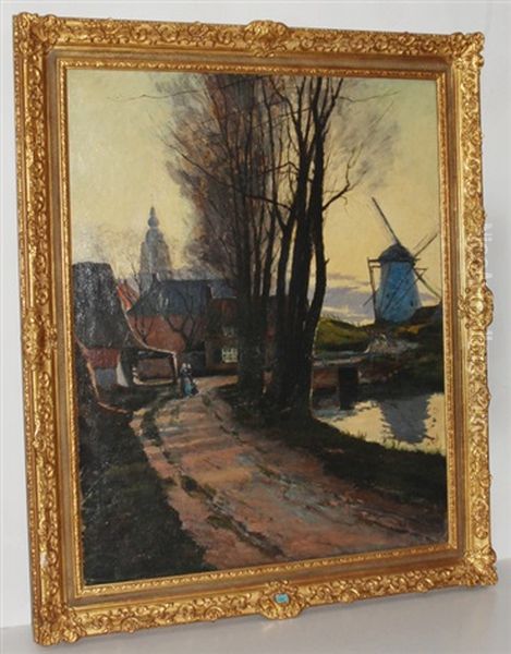 Ansicht Eines Dorfes Mit Windmuhle - view 1