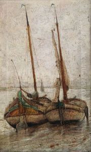 Bateaux De Peche Ammares by Prosper Joseph Pierre de Wit