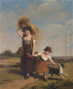 Young Harvest Gatherers by William Frederick Witherington