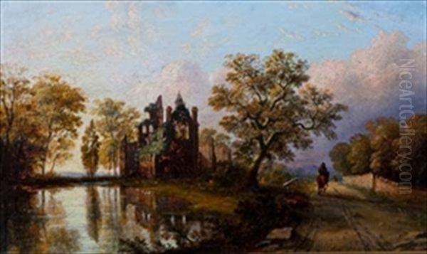 Ruins By A Lake - view 1