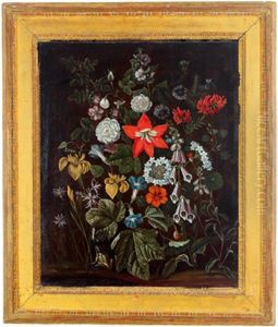 Ein Blumenstraus Mit Einem Frosch by Alida Withoos