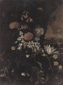 Souboisstilleben Mit Schmetterlingen Und Echsen Souboisstilleben Mit Schmetterlingen Und Echsen