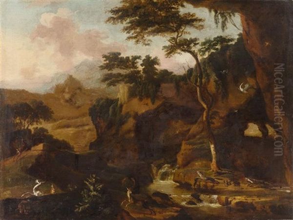 Jagdszene Mit Tieren In Einer Landschaft - view 1