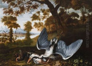 Paysage Avec Nature Morte De Chasse by Matthias Withoos
