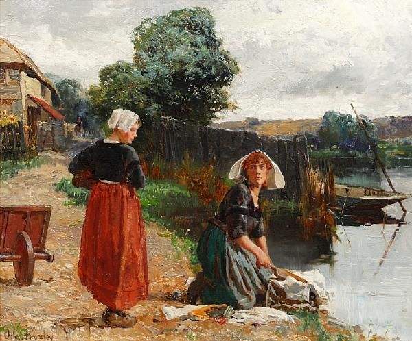 Two Laundry Maids By The River - view 1