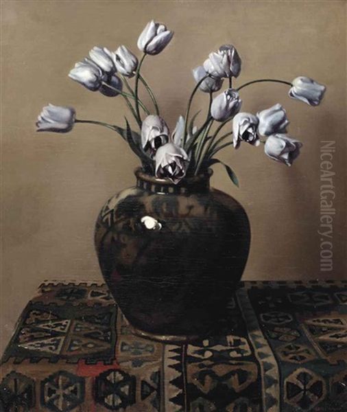 A Still Life With Tulips In A Jar - view 1