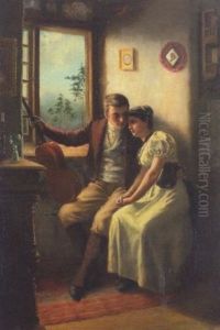 Junges Paar Am Fenster