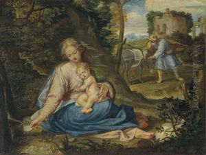 The Rest On The Flight Into Egypt by Peter de Witte the Elder
