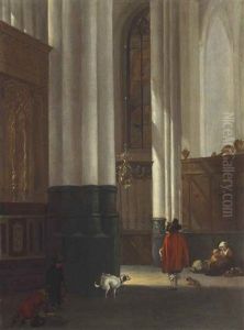 The Choir Of The New Church, Amsterdam, With Figures by Emanuel de Witte
