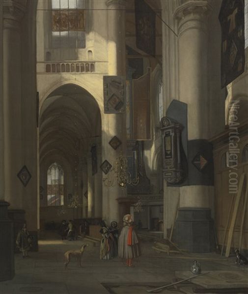 A Church Interior With Elements Of The Oude Kerk And Nieuwe Kerk In Amsterdam, The Epitaph Of Cornelis Johannes De Haan To The Right - view 1