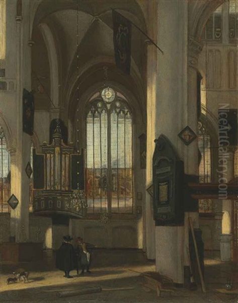 The Transept Of A Gothic Church With An Organ - view 1
