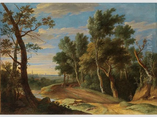 Waldlandschaft Mit Rinderhirten - view 1