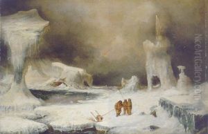 Artische Landschaft, Im Vordergrund Eine Gruppe Eskimos by Johann Jacob Witte