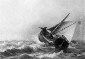 Fischerboot In Seenot by Johann Jacob Witte