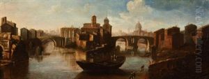 Capriccio Of The Rome And The Tiber by (circle of) Wittel, Gaspar van (Vanvitelli)