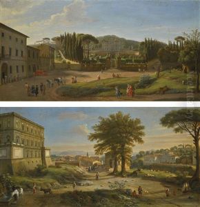 Two Landscapes With The Villa Aldobrandini At Frascati And The Villa Farnese At Caprarola Two Landscapes With The Villa Aldobrandini At Frascati And The Villa Farnese At Caprarola
