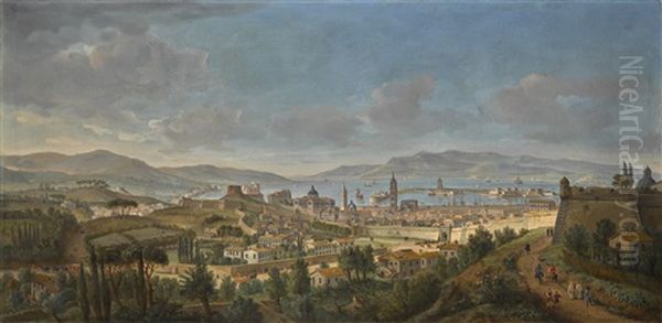 Messina, A Panoramic View Of The City Towards The Sea From The Colle Del Tirone - view 1