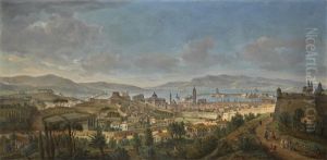 Messina, A Panoramic View Of The City Towards The Sea From The Colle Del Tirone