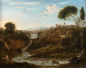 Artiste Dans Un Paysage De Tivoli