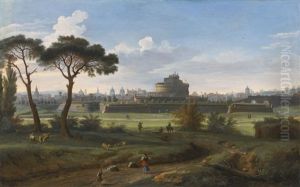 Rome, A View Of The Castel Sant'angelo From Prati by (circle of) Wittel, Gaspar van (Vanvitelli)