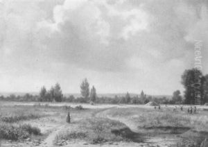 Heuernte Am Stadtrand by Georg Wittemann
