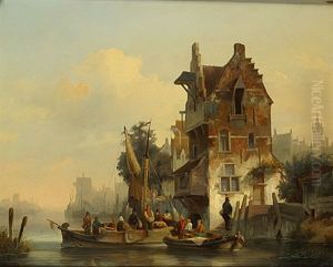 Aan De Rand Van De Rivier by Alexander Joseph Wittevronghel
