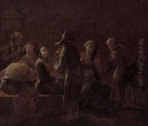 Peasants Drinking In A Tavern With A Beggar Seeking Alms by Bartholomaeus Wittig
