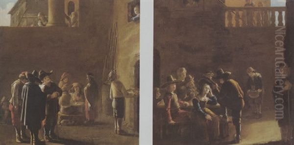 Hofszene Mit Kartenspieleren - view 1