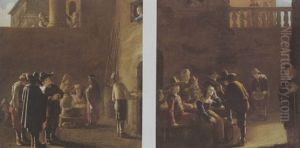 Hofszene Mit Kartenspieleren by Bartholomaeus Wittig
