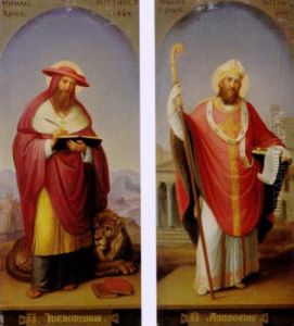 Die Vier Heiligen Kirchenvater Ambrosius, Hieronymus, Gregor Und Augustinus Die Vier Heiligen Kirchenvater Ambrosius, Hieronymus, Gregor Und Augustinus