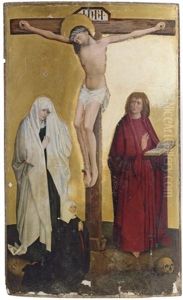 The Crucifixion With The Virgin, Saint John The Evangelist And A Donatrix by Konrad Witz