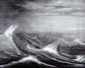 Segelschiff Im Sturm by Alexander Wassiljewitsch Wjuschin