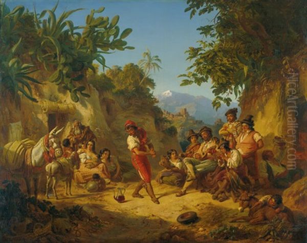 Tamburin Tanzer In Den Bergen Vor Granada - view 1