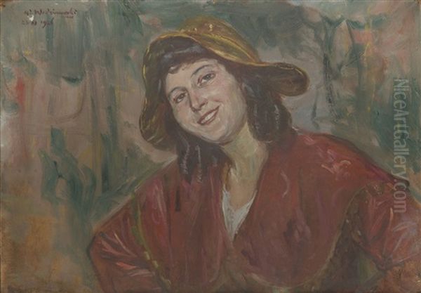 Portrait Of A Woman In A Black Dress - view 1