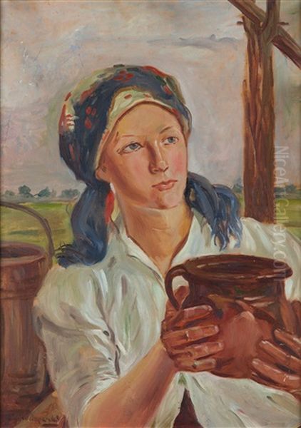 Girl With Jug - view 1