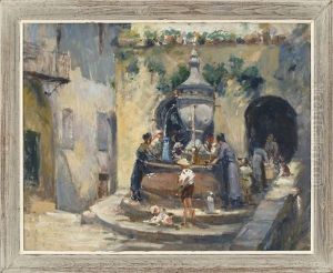 Southern France - The Fountain by Arthur William Woelfle