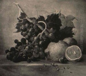 Fruchtestilleben Mit Trauben Und Zitronen by Petronella Woensel