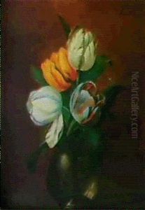 Blumen In Einer Glasvase by Petronella Woensel