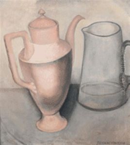 Stilleben Mit Kaffeekanne Und Glaskaraffe by Gustave van de Woestyne
