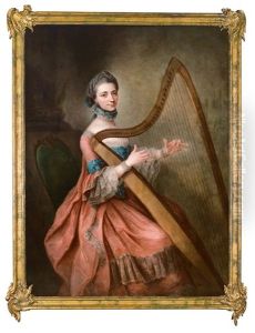 Bildnis Der Herzogin Christiane Von Mecklenburg-strelitz (1735-1794) Beim Harfespiel