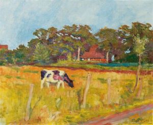 House In Evening Light by Julius Wohlers