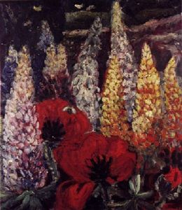 Lupiner Og Valmuer by Nikolaus (Niko) Woehlk