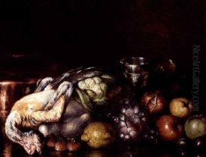Still Life With Game And Fruit by Nicolas Wokos