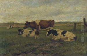 Cattle In A Meadow by Herman Gerhardus Wolbers
