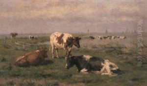 Cattle In A Pasture by Herman Gerhardus Wolbers