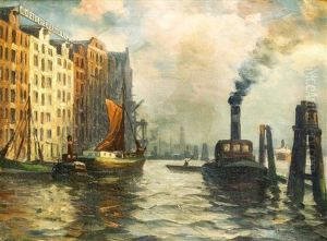 Schlepper Im Hamburger Hafen