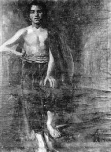 Stehender Italienischer Junge Mit Entblostem Oberkorper by Augusto Wolf