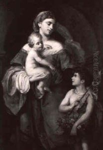 Madonna Mit Kind Und Dem Johannesknaben by Augusto Wolf