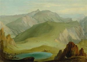 View From Muntiggalm Over Lake Seeberg Towards The Stockhorn Chain And Manniggrat