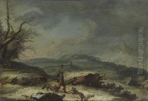 Le Bucheron Attaque Par Les Loups by Caspar Wolf